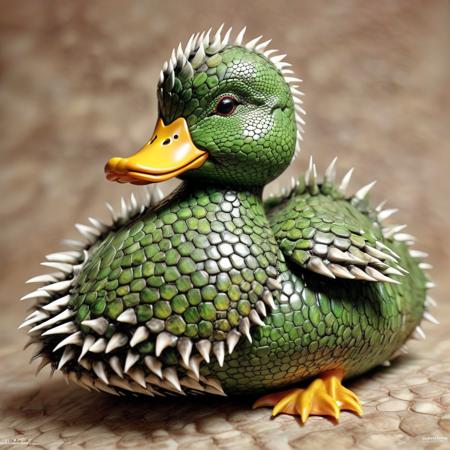 01959-777154275-_lora_r3psp1k3s_0.65_ duck made of r3psp1k3s, reptile skin, spines,.png